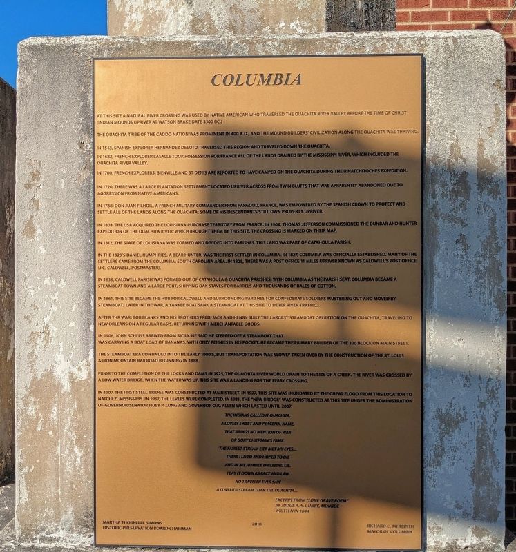 Columbia Marker image. Click for full size.