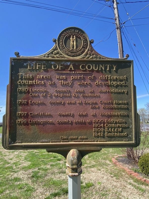 Life of a County / Salem Marker image. Click for full size.