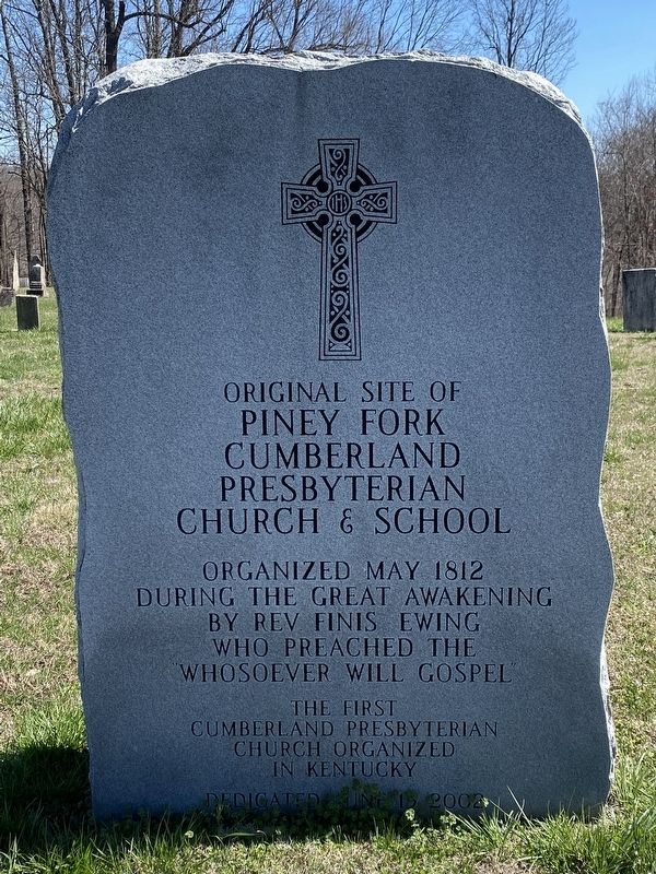 Original Site of Piney Fork Cumberland Presbyterian Church & School Marker image. Click for full size.