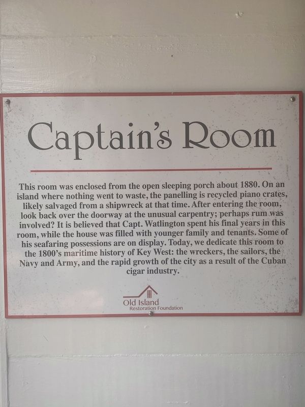 Captain's Room Marker image. Click for full size.