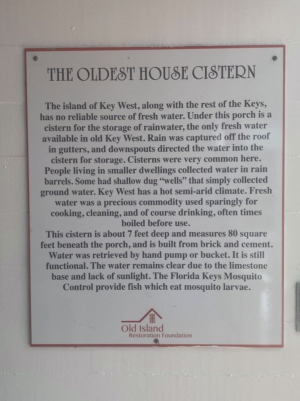 The Oldest House Cistern Marker. Click for full size. The Oldest House Cistern Marker image. Click for full size.