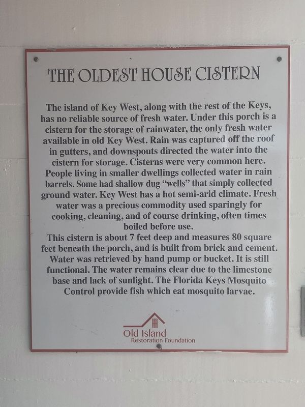 The Oldest House Cistern Marker image. Click for full size.