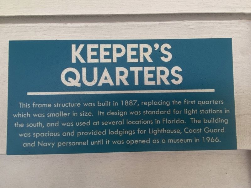 Keeper's Quarters Marker. Click for full size. Keeper's Quarters Marker image. Click for full size.