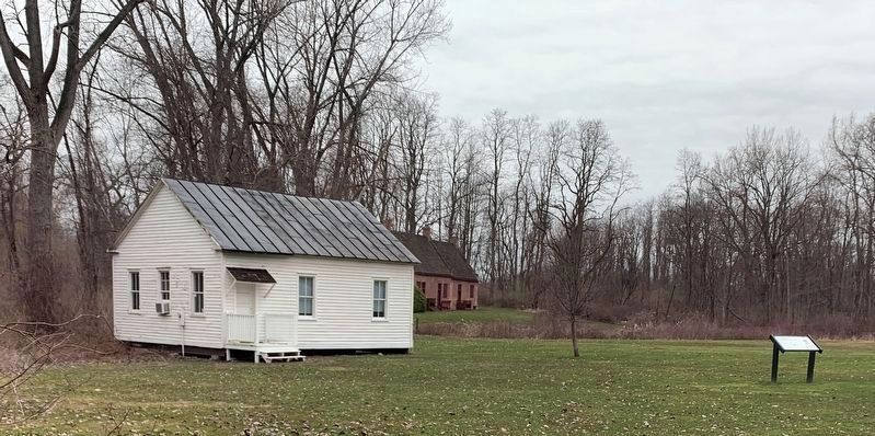 View of Ichabod Crane Schoolhouse Site and Site Map Marker. Click for full size. View of Ichabod Crane Schoolhouse Site and Site Map Marker image. Click for full size.