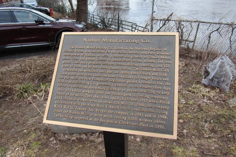 Nashua Manufacturing Co. Marker image. Click for full size.