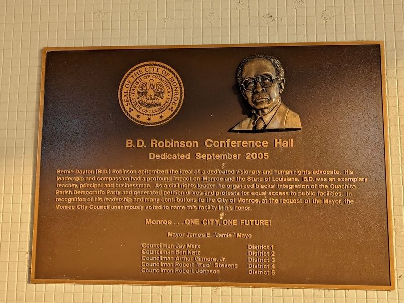 B.D. Robinson Conference Hall Marker image. Click for full size.