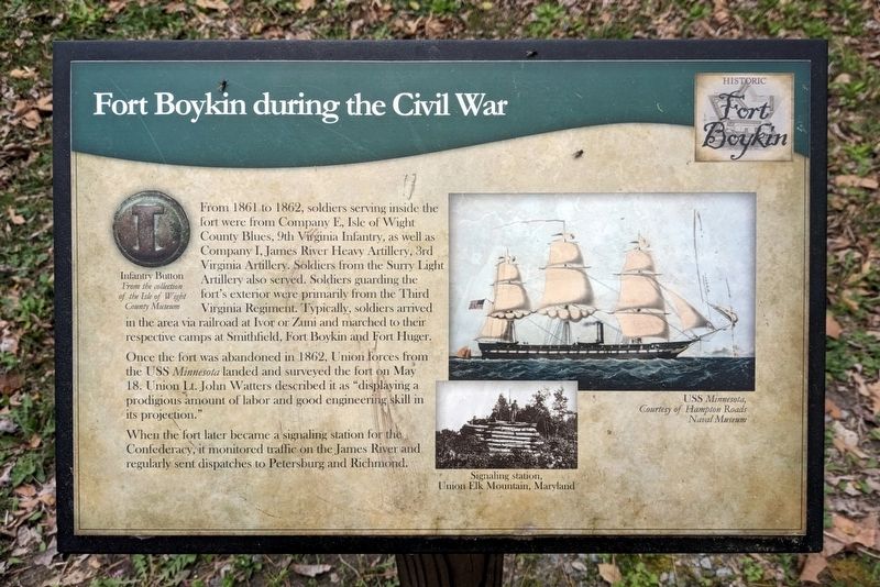 Fort Boykin during the Civil War Marker image. Click for full size.
