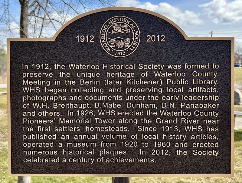 Waterloo Historical Society Marker image. Click for full size.