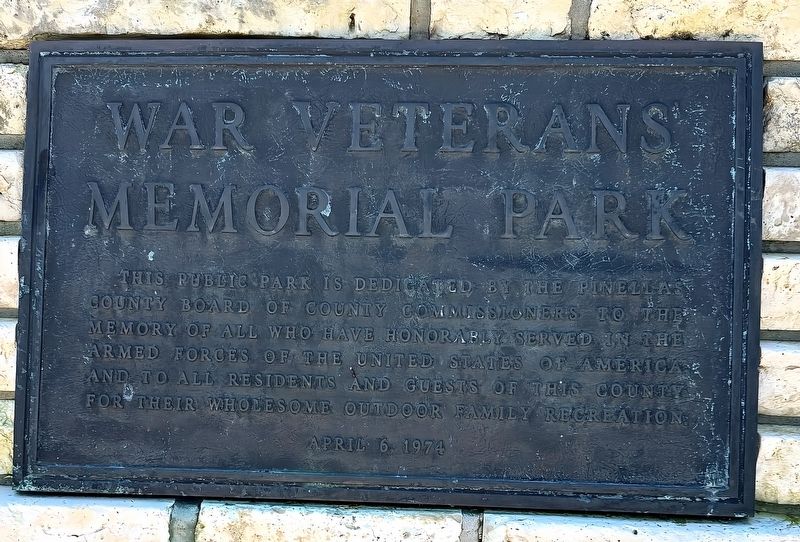 War Veterans Memorial Park Marker image. Click for full size.