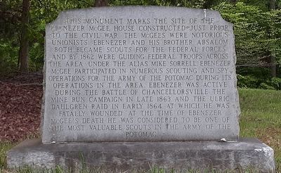 Ebenezer McGee House Site Marker. Click for full size. Ebenezer McGee House Site Marker image. Click for full size.