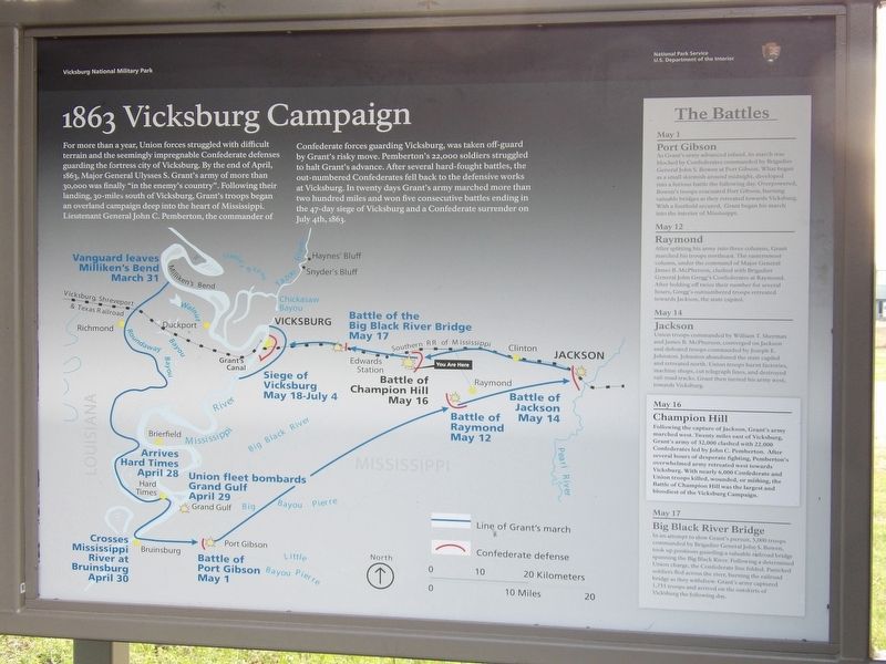 1863 Vicksburg Campaign Marker. Click for full size. 1863 Vicksburg Campaign Marker image. Click for full size.