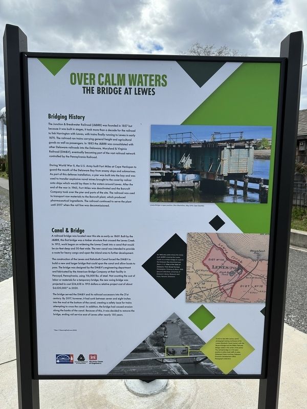 Over Calm Waters Marker. Click for full size. Over Calm Waters Marker image. Click for full size.