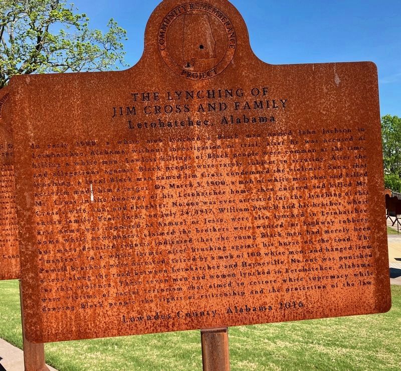 Lynching in Letohatchee Marker image. Click for full size.