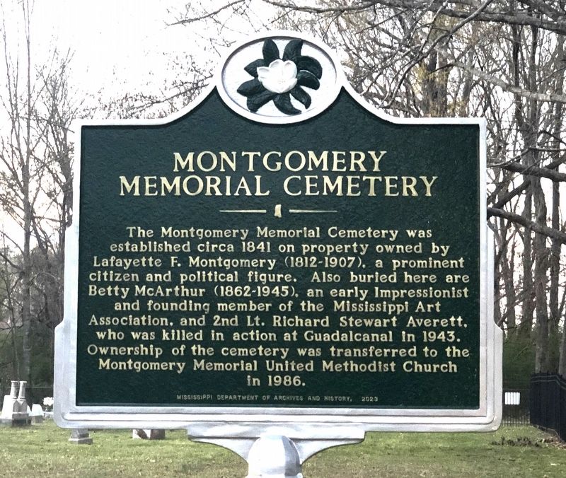 Montgomery Memorial Cemetery Marker image. Click for full size.