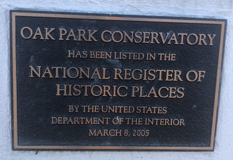 Oak Park Conservatory Marker image. Click for full size.