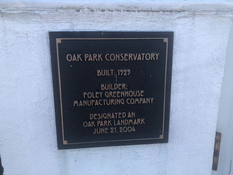Oak Park Conservatory's Oak Park Landmark plaque image. Click for full size.