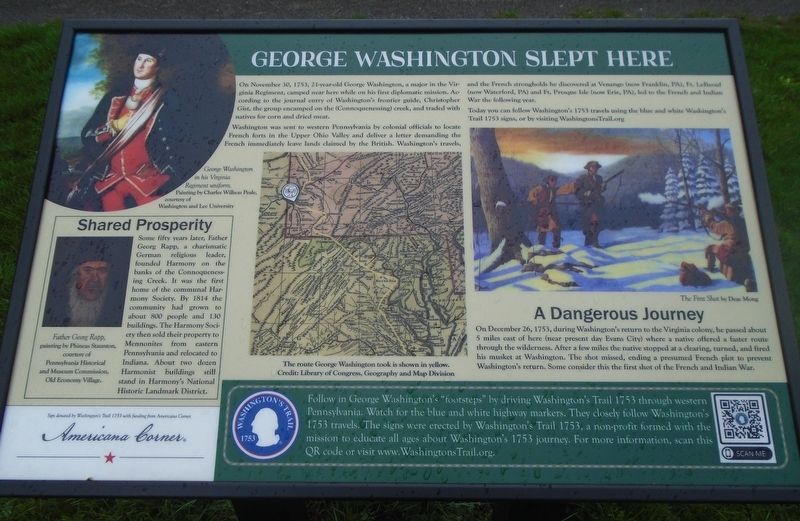 George Washington Slept Here Marker image. Click for full size.