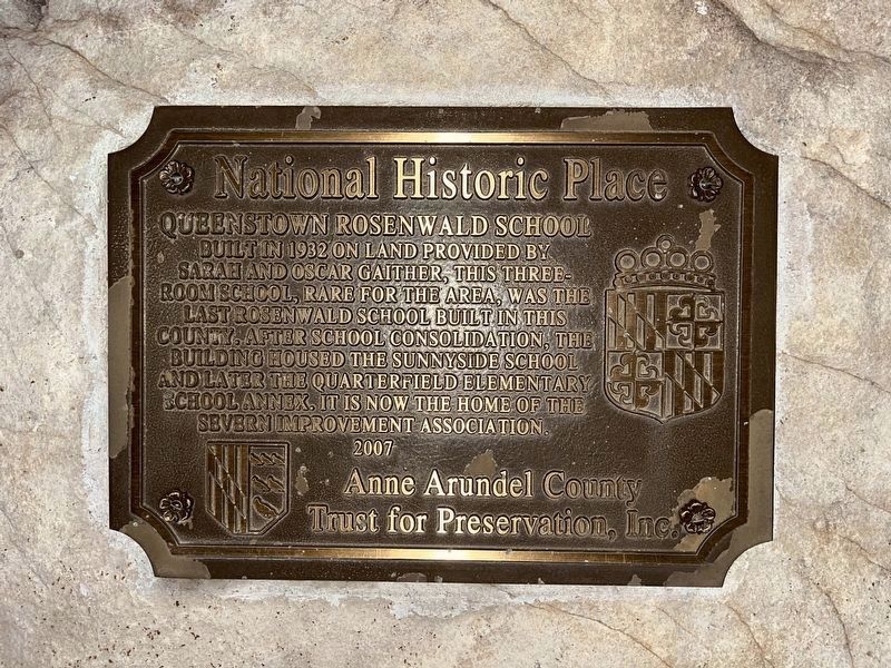 Queenstown Rosenwald School Marker image. Click for full size.