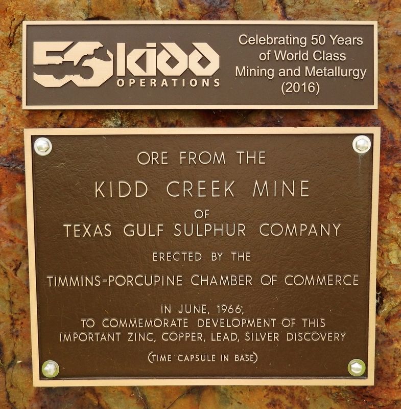 Ore From the Kidd Creek Mine Marker image. Click for full size.