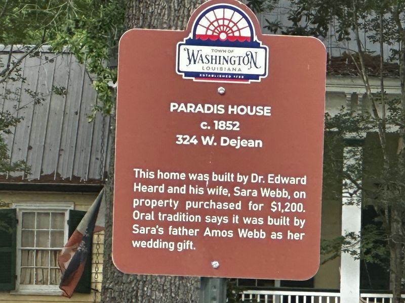 Paradis House Marker. Click for full size. Paradis House Marker image. Click for full size.
