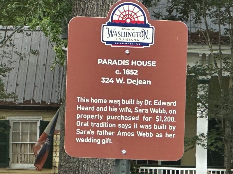 Paradis House Marker image. Click for full size.