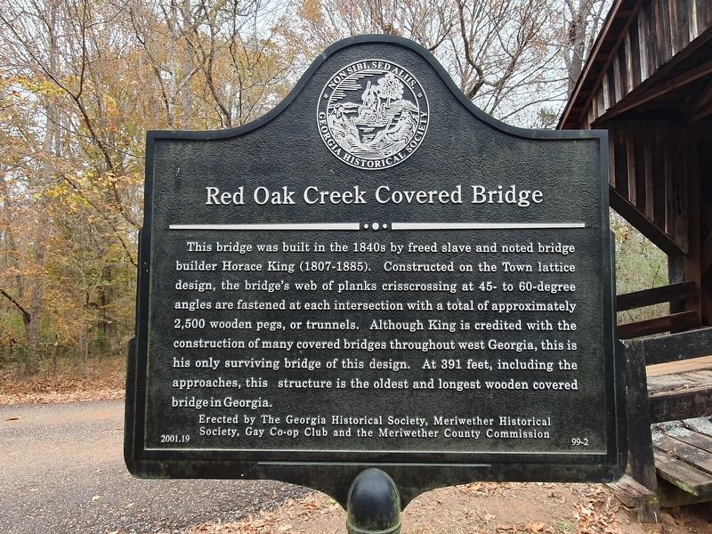 Red Oak Creek Covered Bridge Marker image. Click for full size.