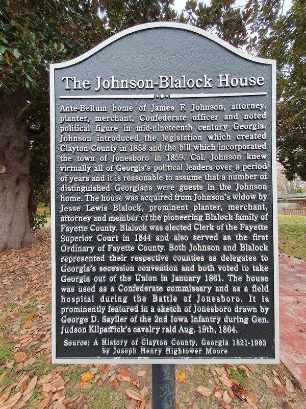 The Johnson-Blalock House Marker image. Click for full size.