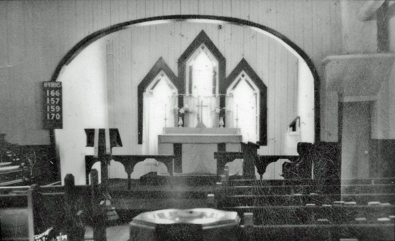 Marker detail: Saint Mary's Church Sanctuary, 1939 image. Click for full size.