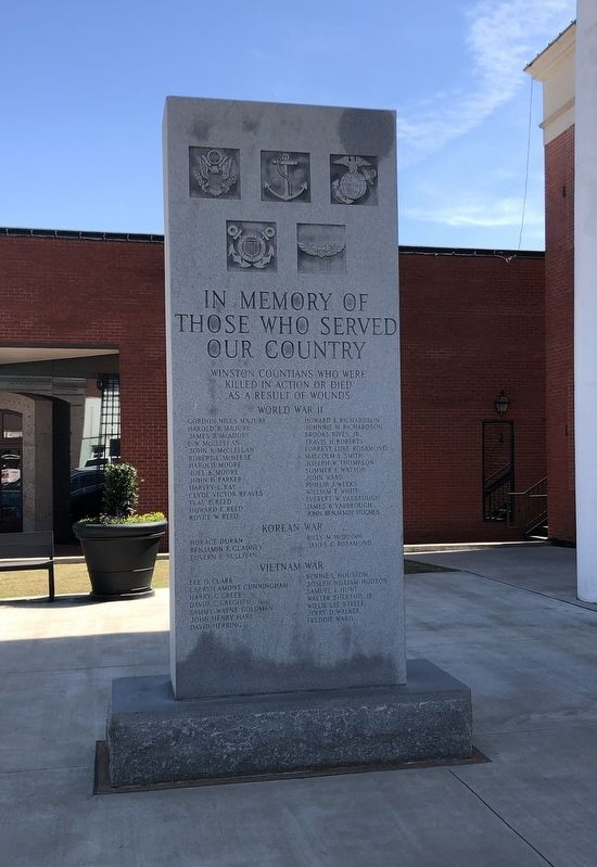 Winston County War Memorial Marker, Side Two image. Click for full size.