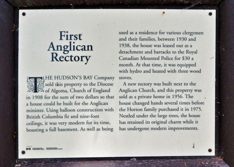 First Anglican Rectory Marker image. Click for full size.