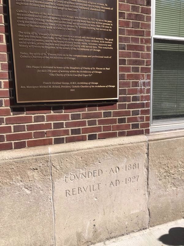 St. Vincent Center foundation stone. Click for full size. St. Vincent Center foundation stone image. Click for full size.