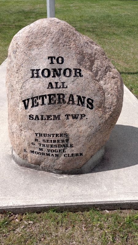 Salem Township Veterans Memorial Marker image. Click for full size.