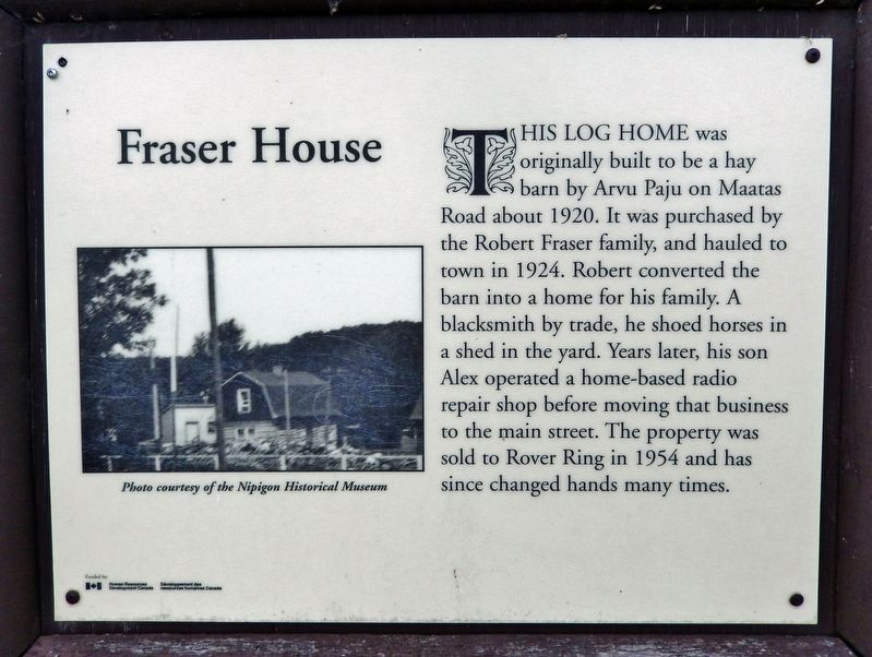 Fraser House Marker image. Click for full size.
