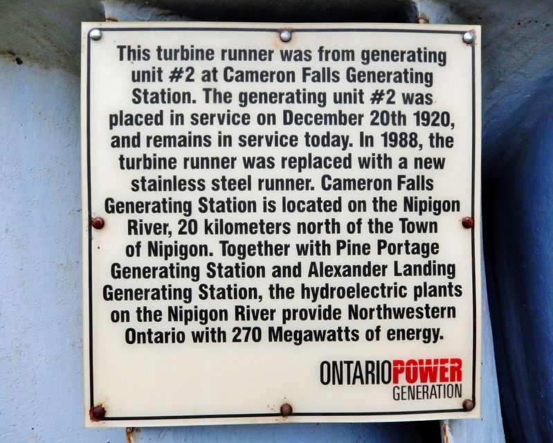 Turbine Runner Marker. Click for full size. Turbine Runner Marker image. Click for full size.