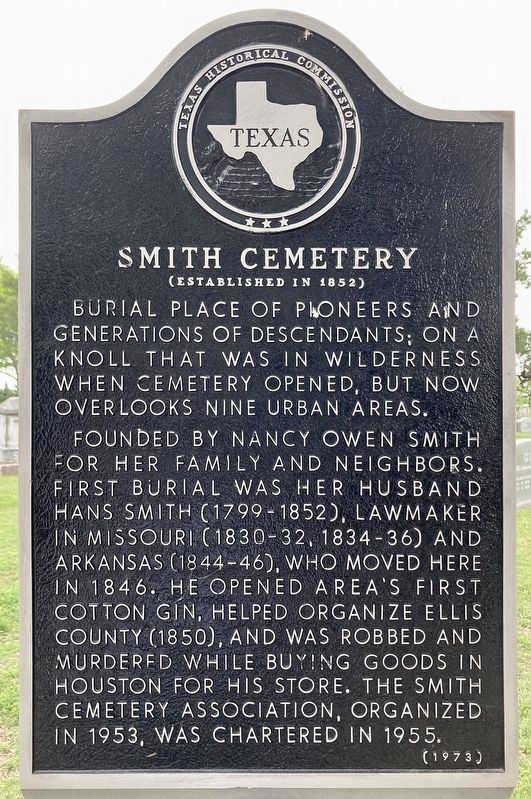 Smith Cemetery Marker image. Click for full size.
