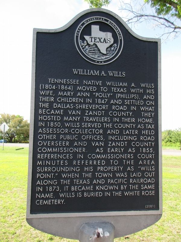William A. Wills Marker. Click for full size. William A. Wills Marker image. Click for full size.