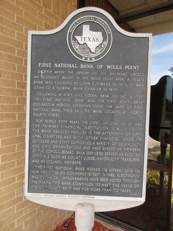 First National Bank of Wills Point Marker image. Click for full size.