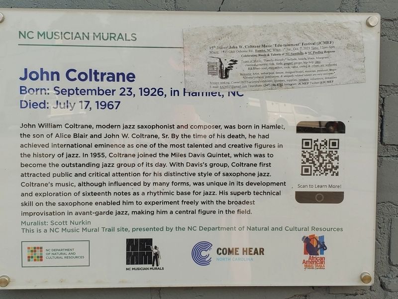 John Coltrane Marker image. Click for full size.