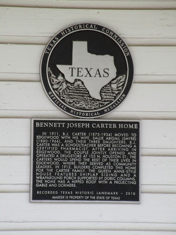 Bennett Joseph Carter Home Marker image. Click for full size.