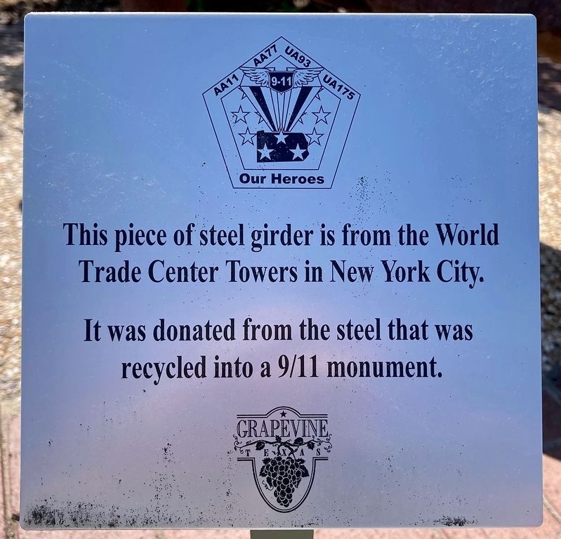 Grapevine 9/11 Memorial. Click for full size. Grapevine 9/11 Memorial image. Click for full size.