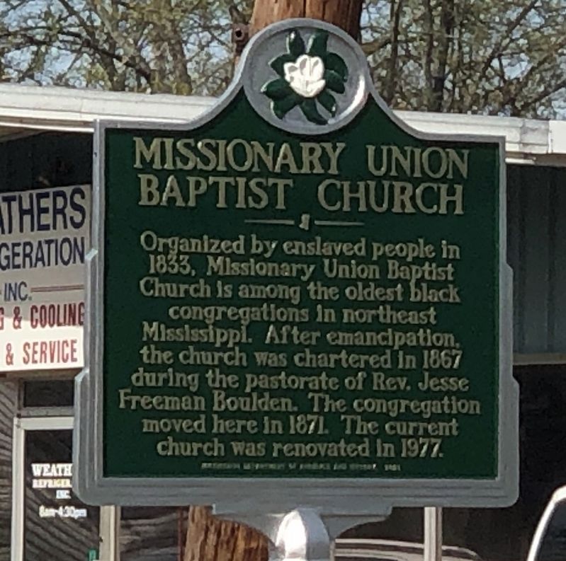 Missionary Union Baptist Church Marker image. Click for full size.
