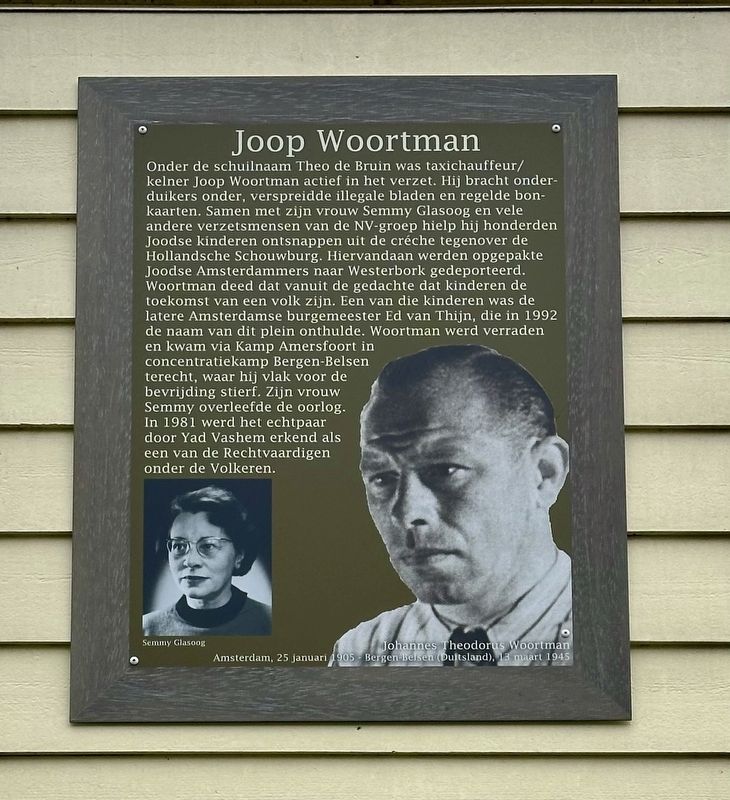 Joop Woortman Marker. Click for full size. Joop Woortman Marker image. Click for full size.