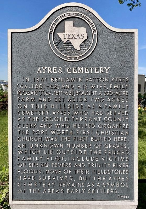 Ayres Cemetery Marker. Click for full size. Ayres Cemetery Marker image. Click for full size.