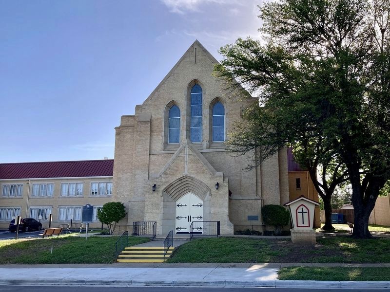 Meadowbrook Methodist Church and Marker image. Click for full size.