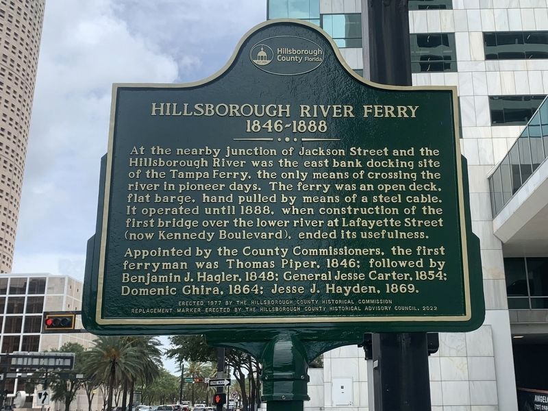 Hillsborough River Ferry Marker image. Click for full size.