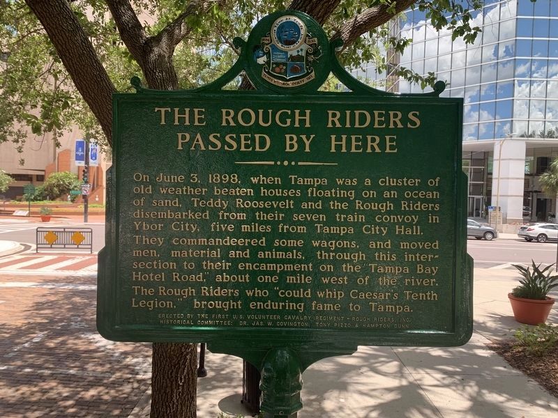 The Rough Riders Passed By Here Marker. Click for full size. The Rough Riders Passed By Here Marker image. Click for full size.