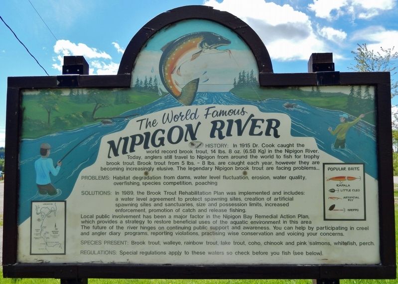 The World Famous Nipigon River Marker image. Click for full size.