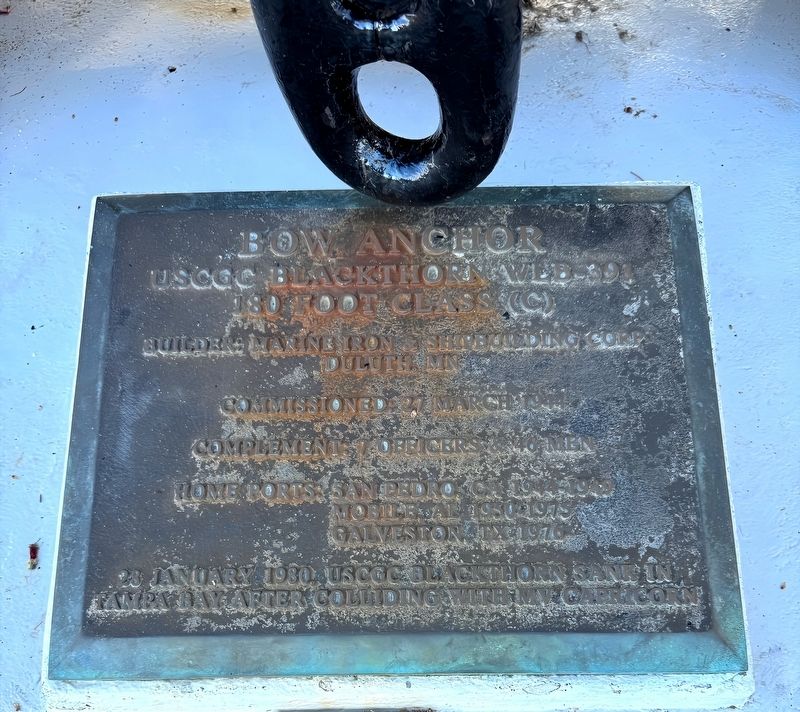 USCGC Blackthorn Bow Anchor Marker image. Click for full size.