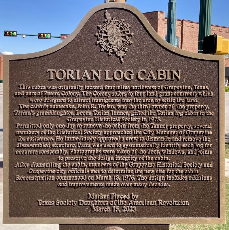 Torian Log Cabin Marker image. Click for full size.