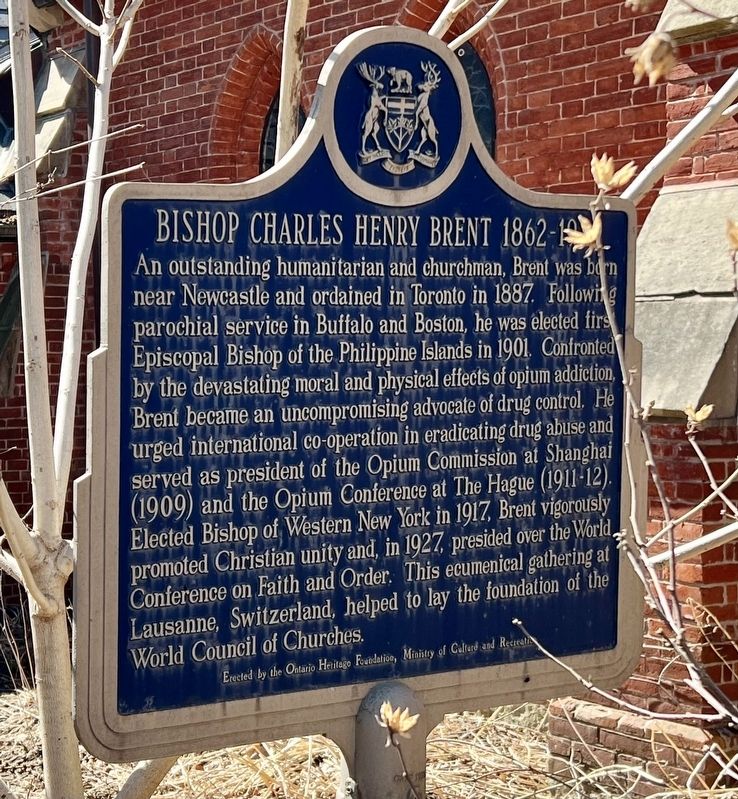 Bishop Charles Henry Brent 1862-1929 Marker. Click for full size. Bishop Charles Henry Brent 1862-1929 Marker image. Click for full size.